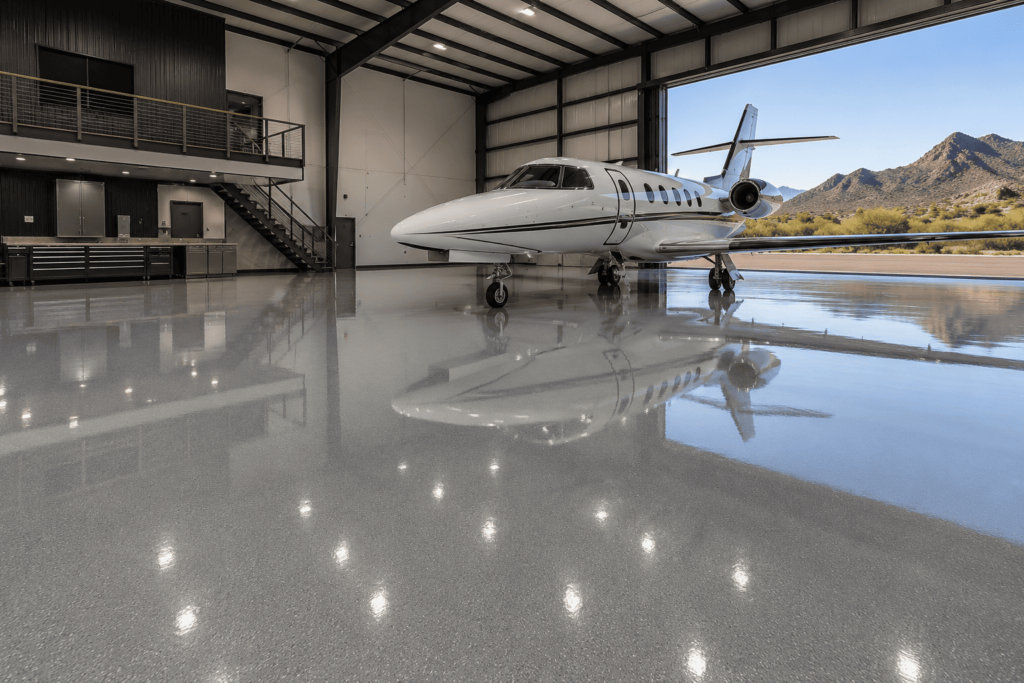 aviation_aircraft_hangar_epoxy_flooring_phoenix_arizona